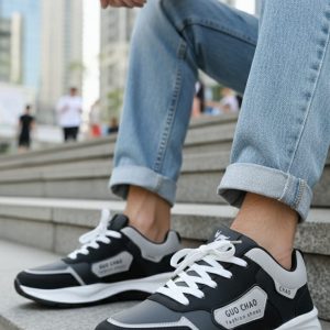 Men's sneakers chao design (black) shoes unique design.