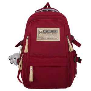 Aesthetic Large Capacity Cute Backpack light weight (red)