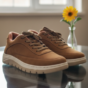 Men's solid( mustard) colour lace up trp rubber sool sneakers.