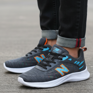 New balance sneakers (light grey) colour high quality rubber sool and knit fabrics.