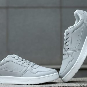 Finelook classical grey colour lace up sneakers for men.