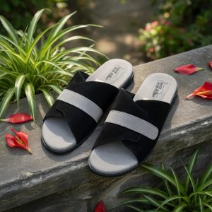 slide sandels black ash punjabi shoes for men.