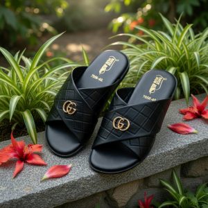 CROSS slide gg logo black punjabi sandel for men.
