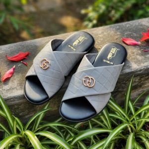 CROSS slide gg logo(ash) punjabi sandel for men.
