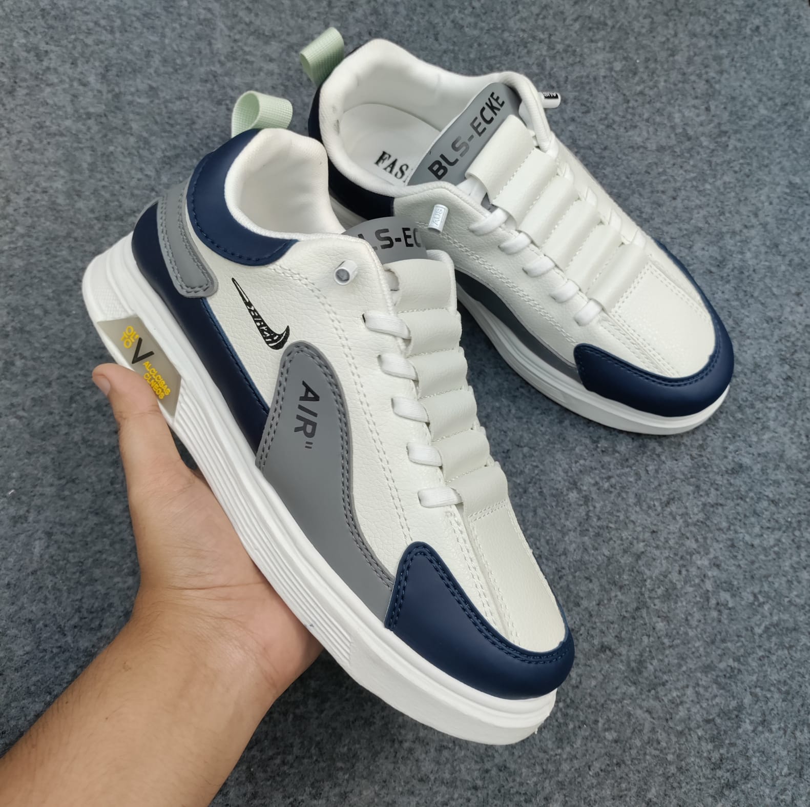 BANGUARD white (ash )new sneakers lace free premium shoes for men. - Image 5