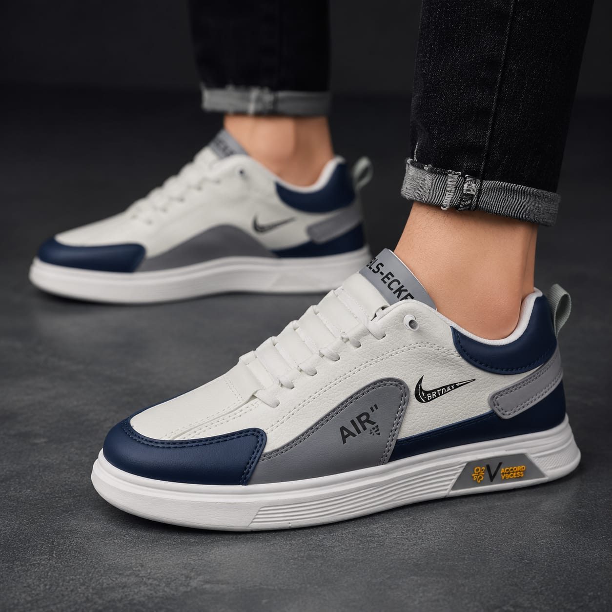BANGUARD white (ash )new sneakers lace free premium shoes for men.