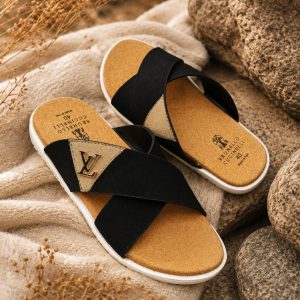 sandals bruello cross (black) unique design for men.