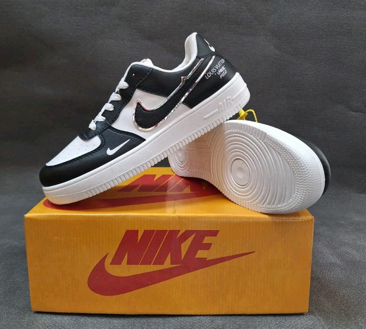 Black premium air black sneakers lace UP premium shoes for men. - Image 2