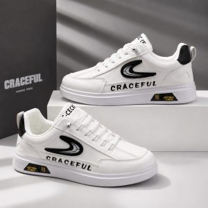 Ashtetic cracefull (white) new sneakers lace free premium shoes for men.