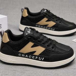 Black N (black) high quality mesh leather lace free casual lightweight sneakers for men.
