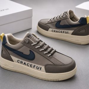 Brown nike new design  lace free lightweight sneakers for men.
