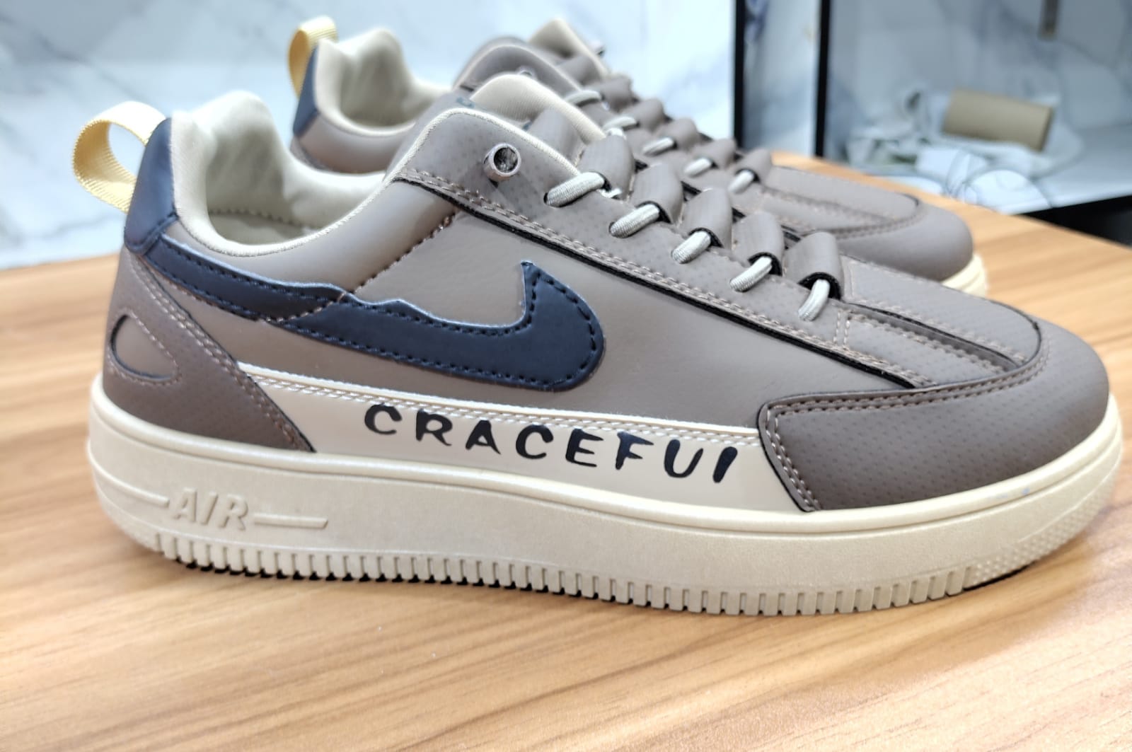 Brown nike new design lace free lightweight sneakers for men. - Image 4