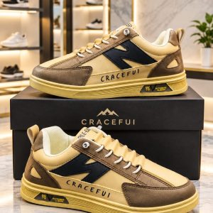N brown lace free lightweight sneakers for men.