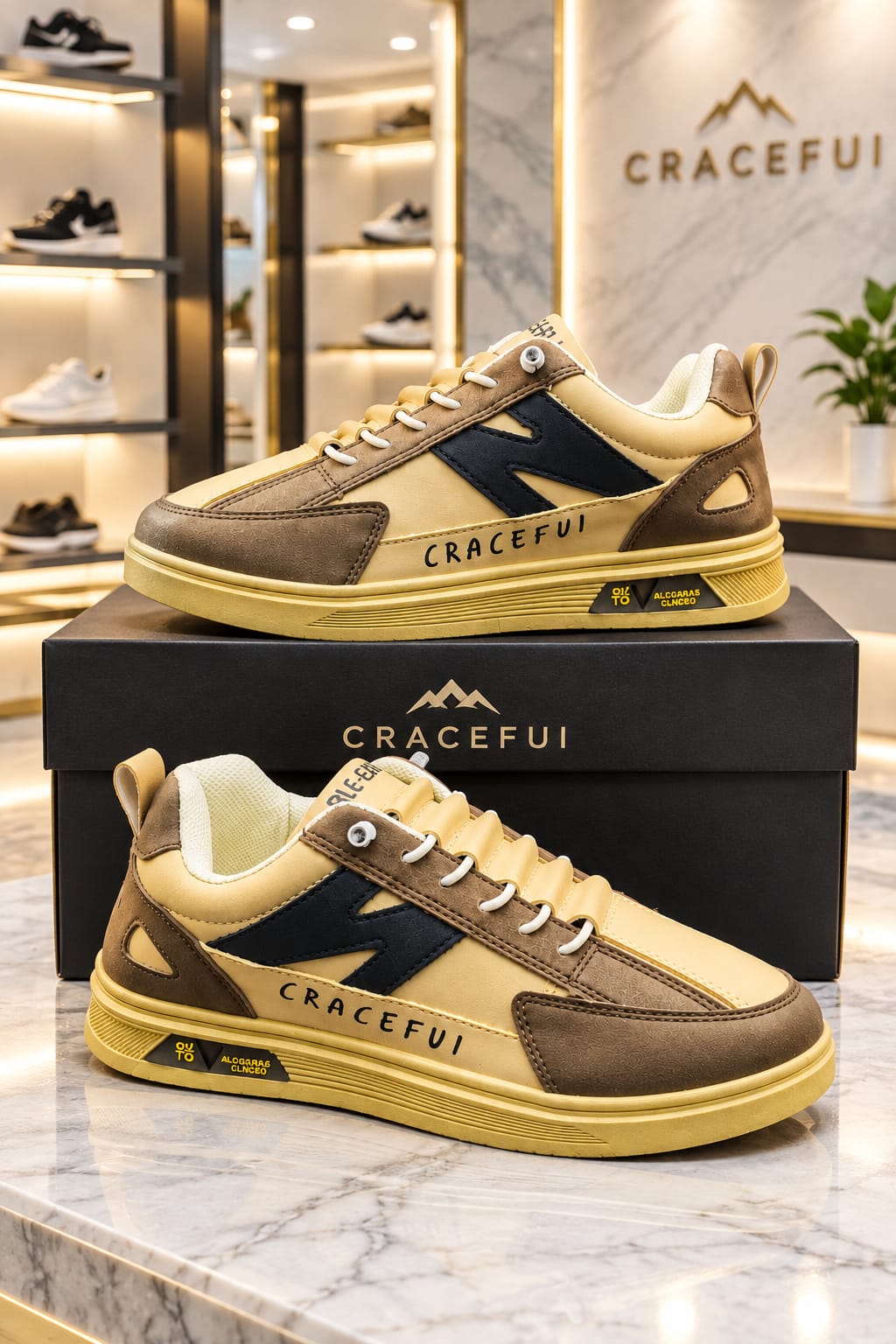 Ashtetic brown N new design lace up lightweight sneakers for men. - Image 2