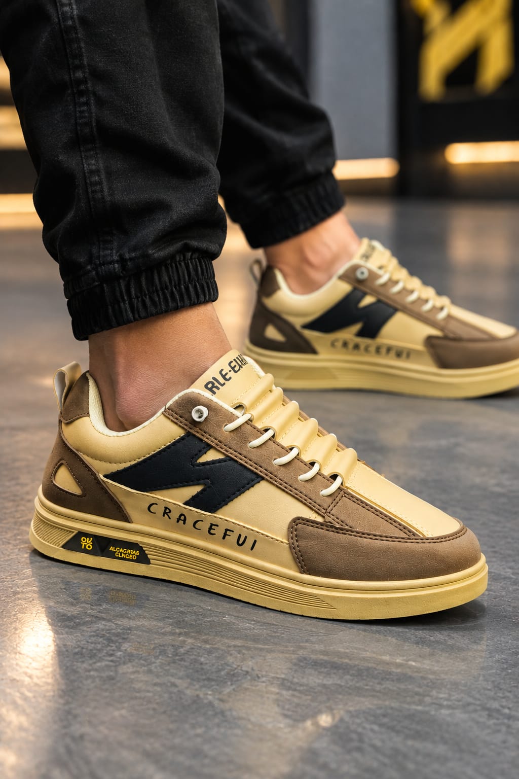 Ashtetic brown N new design lace up lightweight sneakers for men. - Image 3
