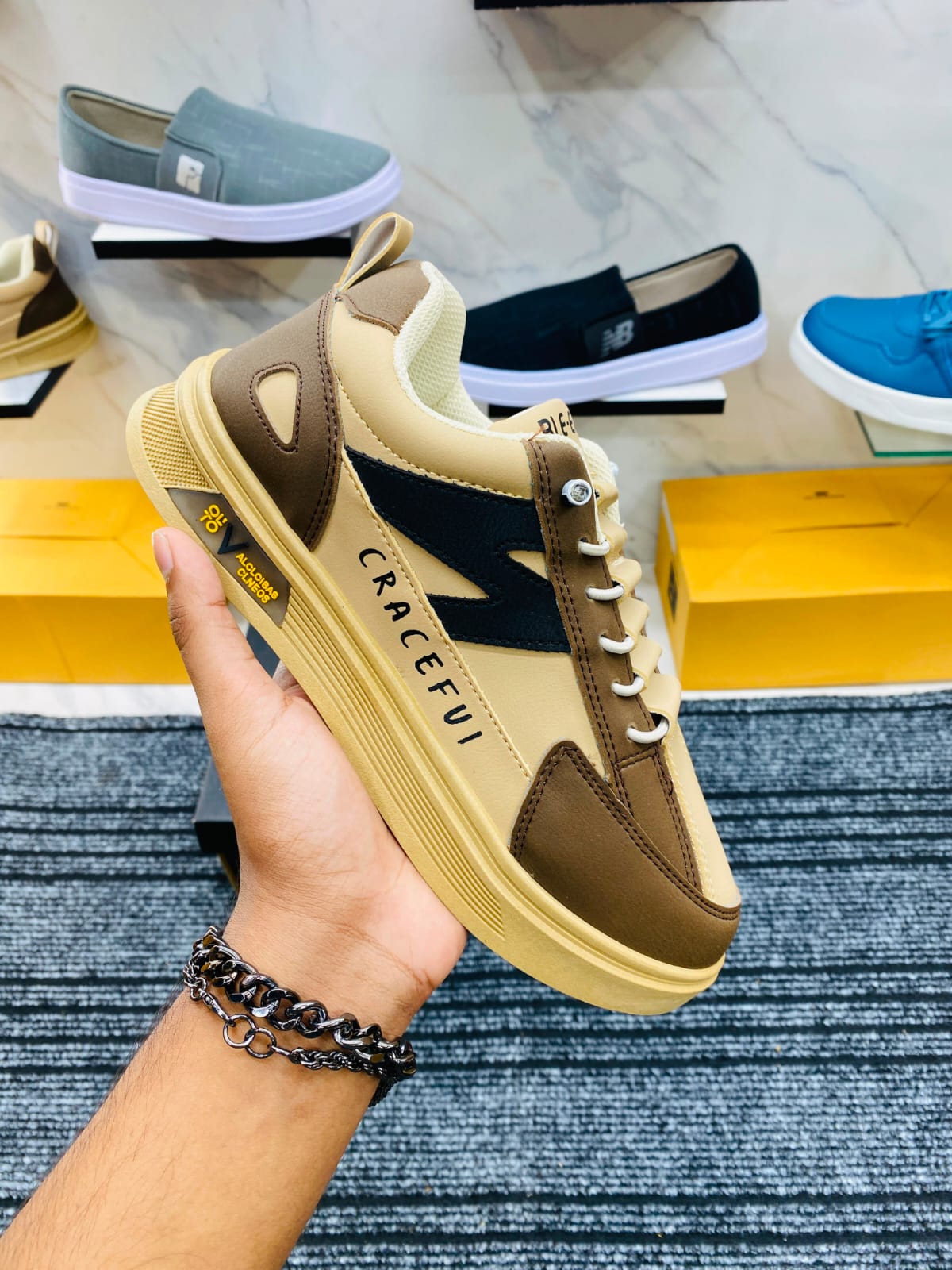 Ashtetic brown N new design lace up lightweight sneakers for men. - Image 4