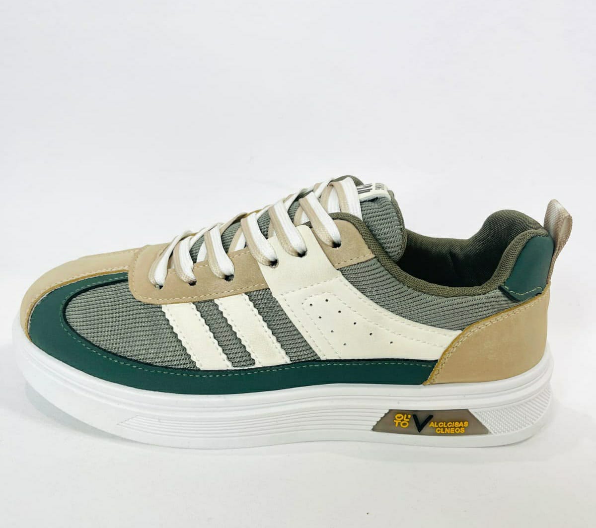 crazy adis olive design lace up lightweight sneakers for men. - Image 2