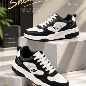 Fan bond street Black colour lace up sneakers for men.