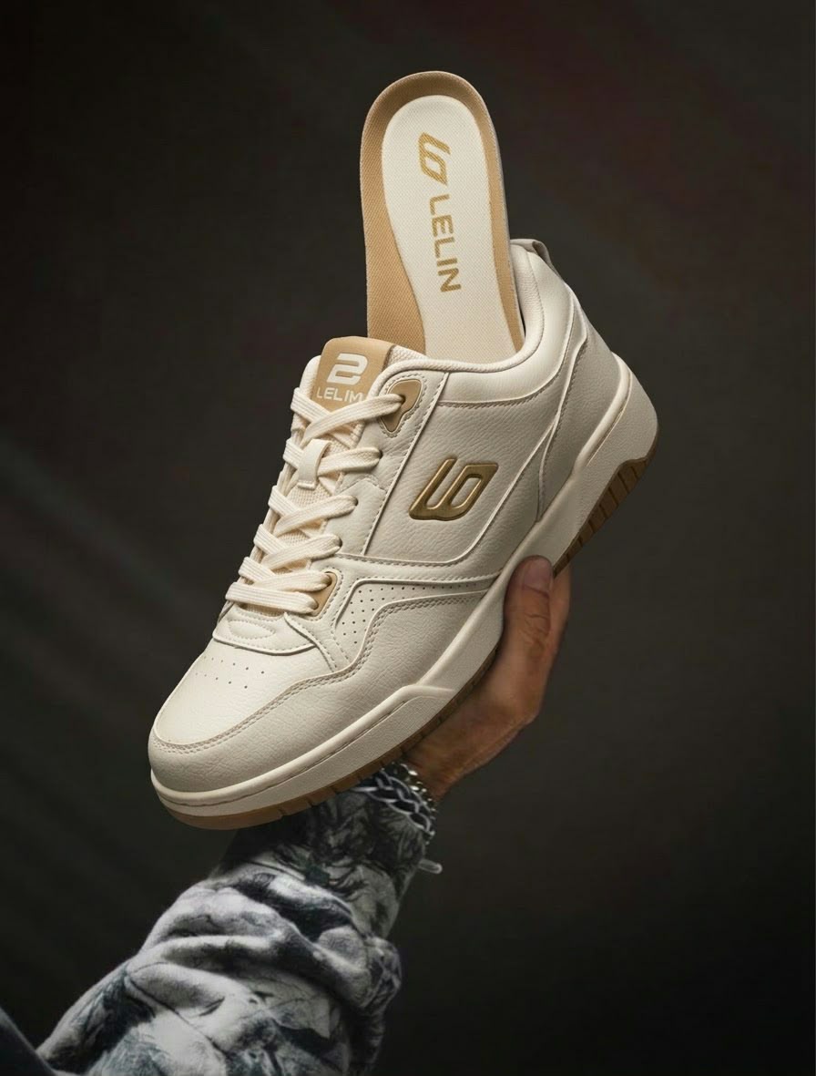 Red tape cream colour bond street lace up sneakers for men. - Image 4